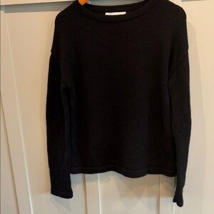 Carve Designs Black Merino Wool Blend Crewneck Sweater – Small – Cozy Oversized